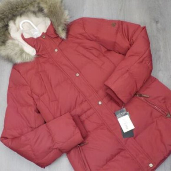 Lauren Ralph Lauren Women's Puffer Jacket Down Insulated Faux Fur Hood Coat S - Picture 1 of 12